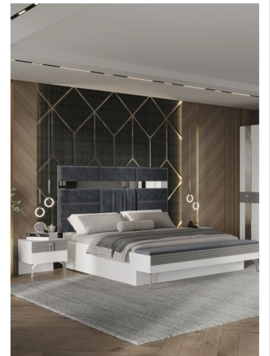 Кроавть с прикроватной тумбой