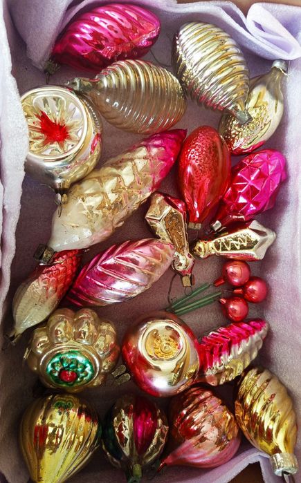 Винтажные елочные игрушки, стекло СССР,ГДР