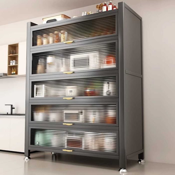 Ofis mebel – Yuqoriga ochiladigan eshikli idishlar uchun shkaf