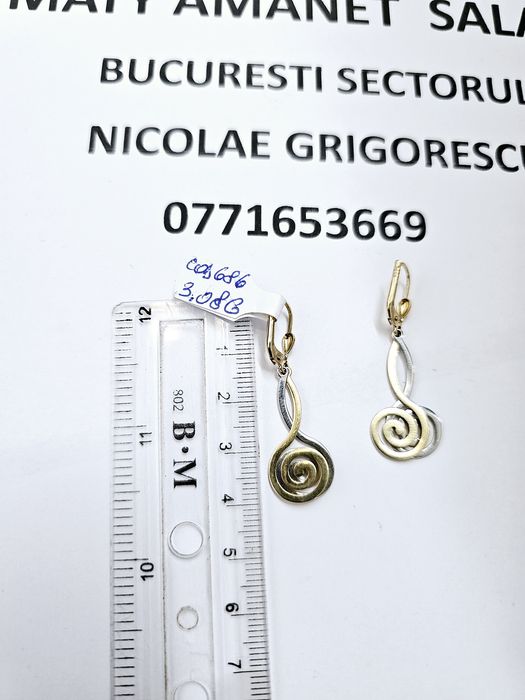 Vand cercei din aur 14 k 3.08 g cod 686