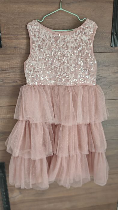 Рокля с пайети и волани H&M - размер 140 (9-10г)