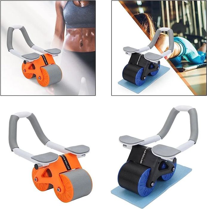 Упражнение на роликах для пресса с поддержкой локтя