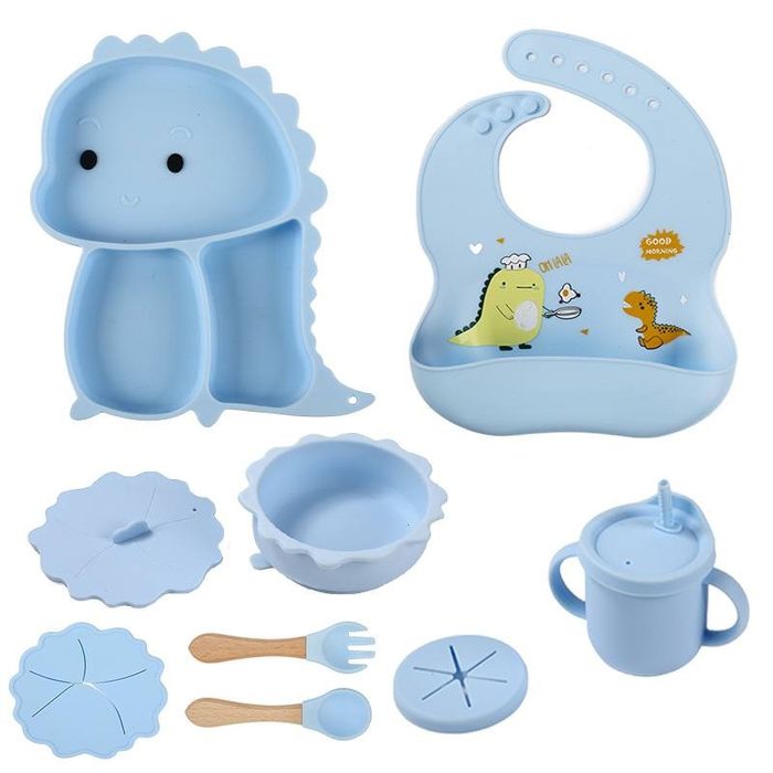 Детская посуда Детская силиконовая присоска Чаша в форме динозавра Наб