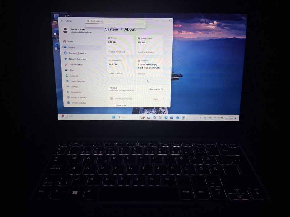 Laptop HP 430 G8 PROBOOK 20 GB RAM