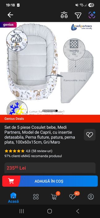 Baby nest 5 in 1, cosulet bebe