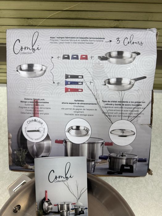 Подвижен комбиниран тиган от неръждаема стомана 20 см