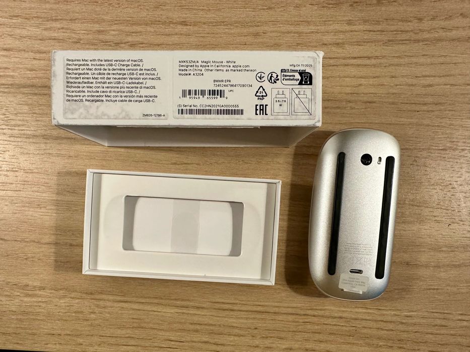 Apple Magic Mouse USB-C alb, ca nou, cutie + factură și garanție