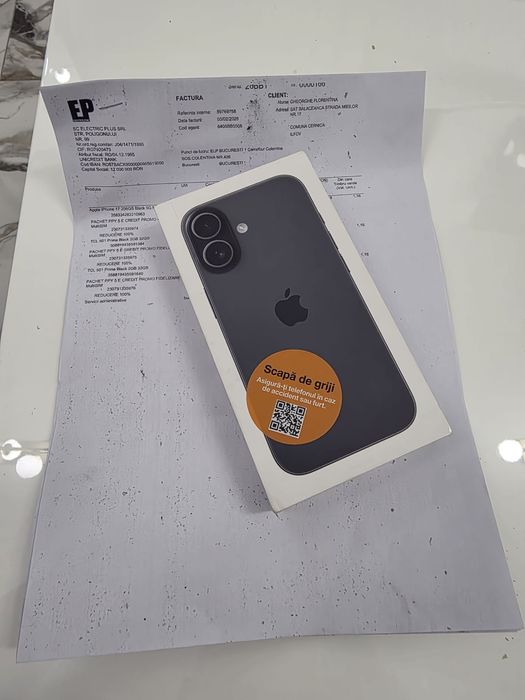 Iphone 17 5G Black 256Gb NOU Sigilat Factură 2 ANI GARANȚIE