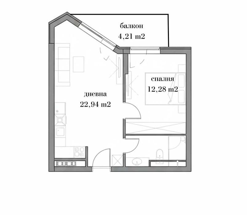 Продава се Двустаен апартамент в София, Банишора - 64 кв.м за 988 €/кв.м - Снимка #2