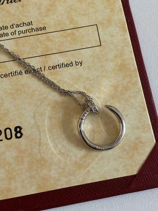 Colier Cartier Cui Aur Alb 24K cu diamante