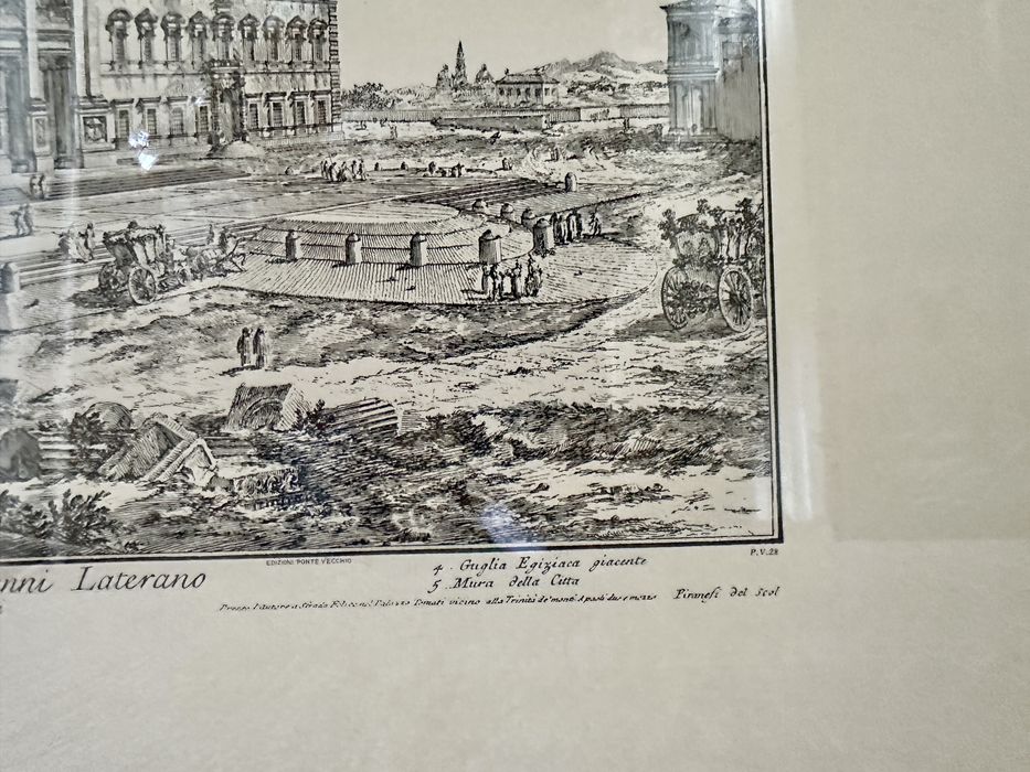 gravura Piranesi edizione ponte vecchi timbru sec