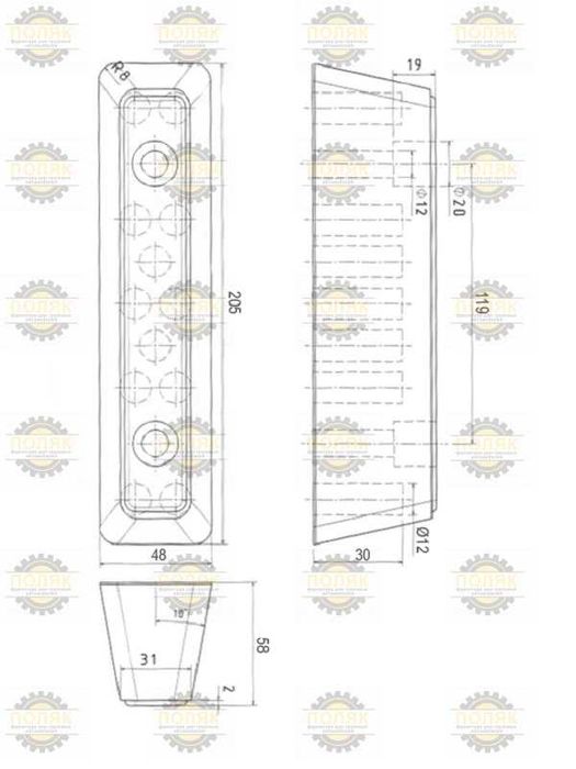 Отбойник (буфер) на Газель Средний