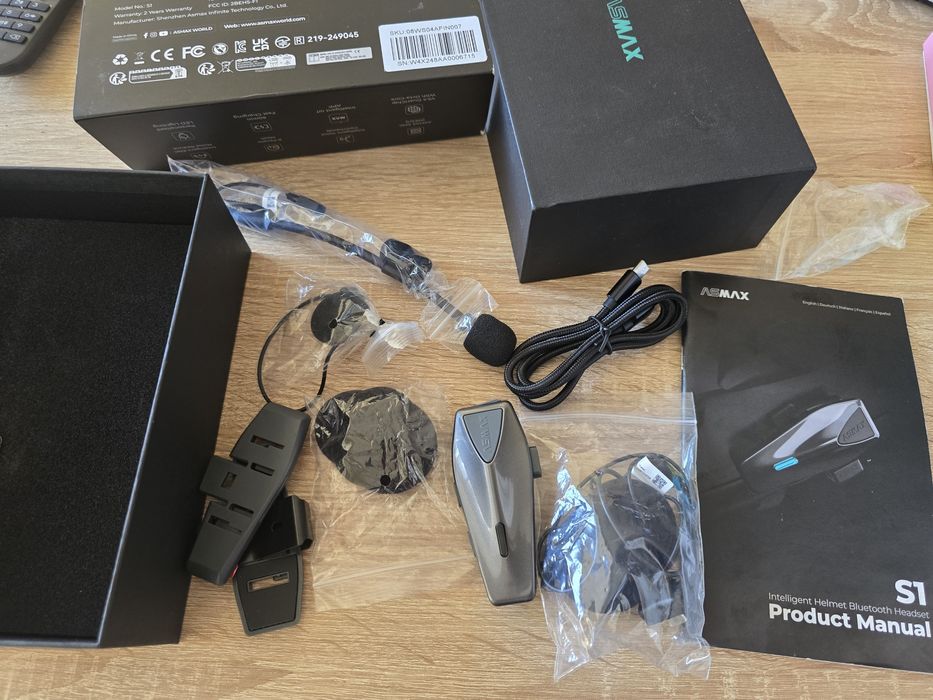 S1 Мотоциклетни Bluetooth слушалки с интелигентно гласово управление,