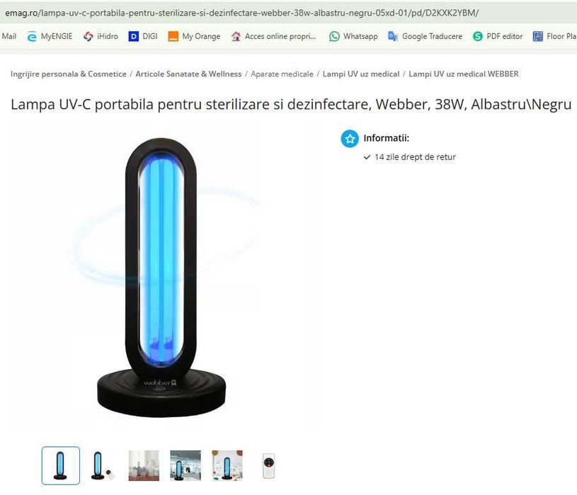 lampa UV sterilizare