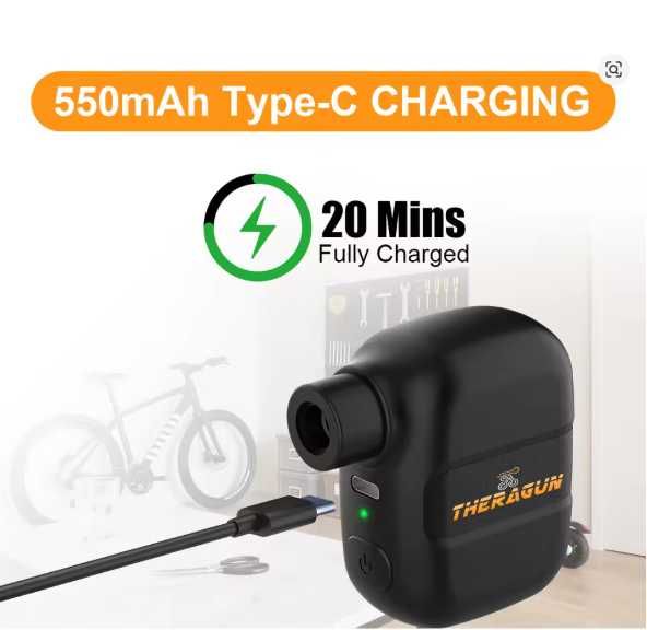 Мини Електрическа Помпа 93g 100PSI - Джобен Компресор с Кутия и Адаптери за Всички Вентили - Подарък за Колело и Тротинетка