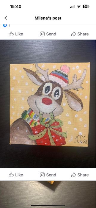 Акрилни коледни рисунки 10/10 - 15 лв./бр.