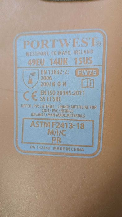 Гумени ботуши с вълна PORTWEST - стелка 30 см