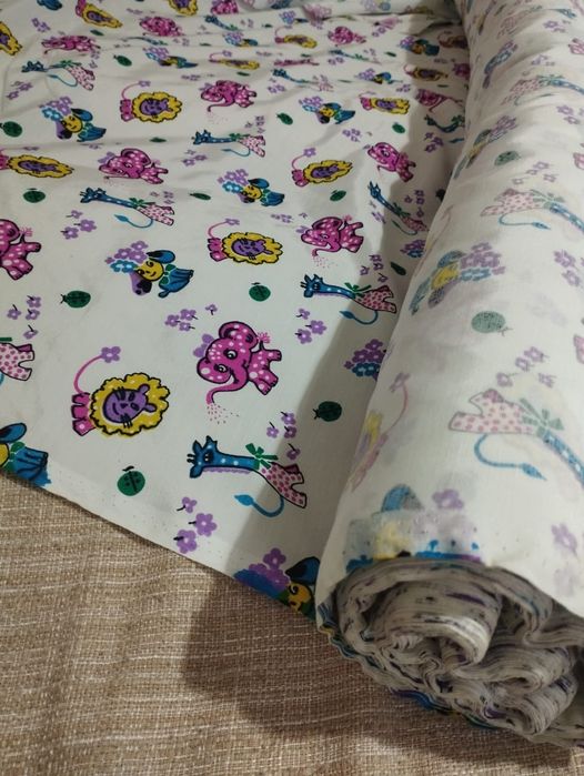Ткань поплин с детским рисунком