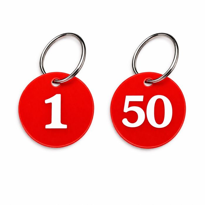 Брелок бирка пластиковая номерная водостойкая | бирки для ключей гарде