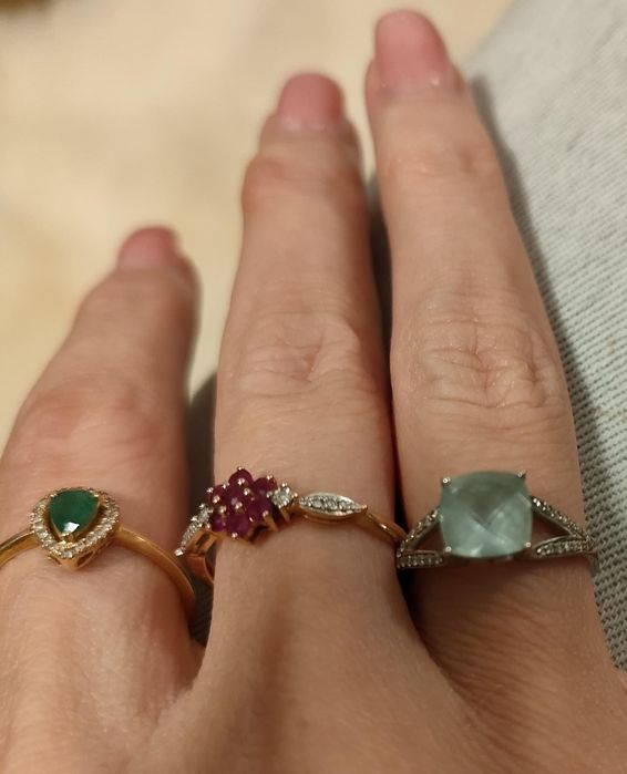 Inel cu diamante si topaz