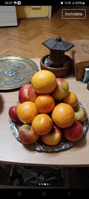 Fructieră, tavă, platou argint masiv de servit