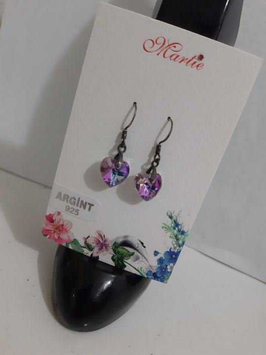 Cercei argint 925 cu pietre Swarovski / martisor 1-8 martie