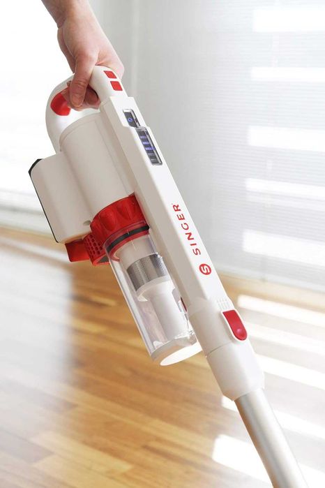 Безжична прахосмукачка Singer Sonic VC250 3в1, Прахосмукачка без торба за прах, Тиха Ръчна Мощна, Лека, Сменяема батерия, HEPA филтри