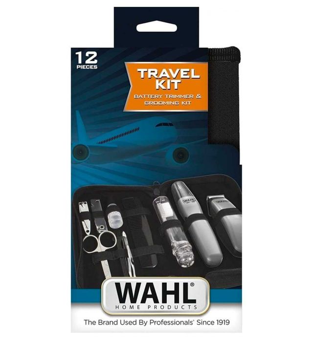 Комплект за поддръжка WAHL Travel Kit, Тример, Машинка за подстригване, Пила, Нокторезачка, Сив