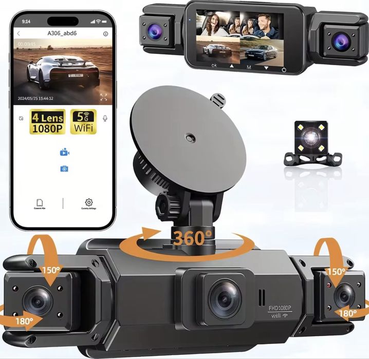 Camera video DVR, 360* cu 4 canale Full HD 1080p - Pret redus !!!