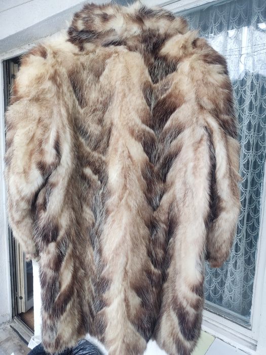 Дамско кожено палто от естествен косъм кожух норка , визон .