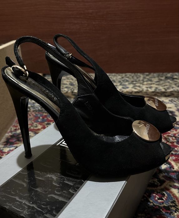 Черные туфли, бренда Stoals, натуральный замш