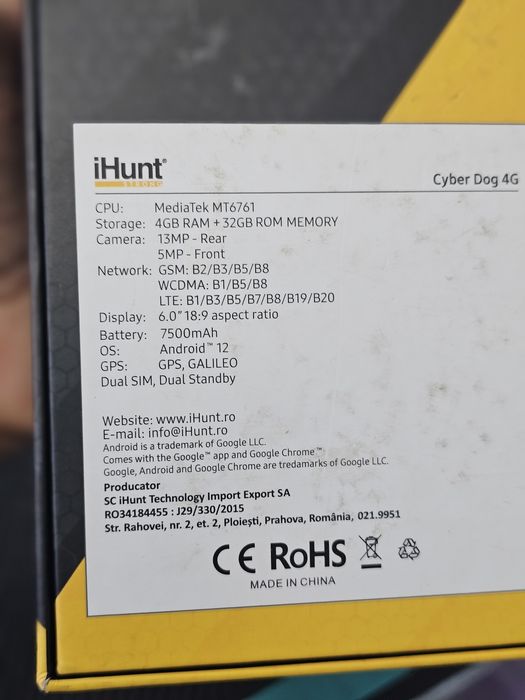 Ihunt Cyber Dog, 4/32 GB, Nou, 2 ani garanție