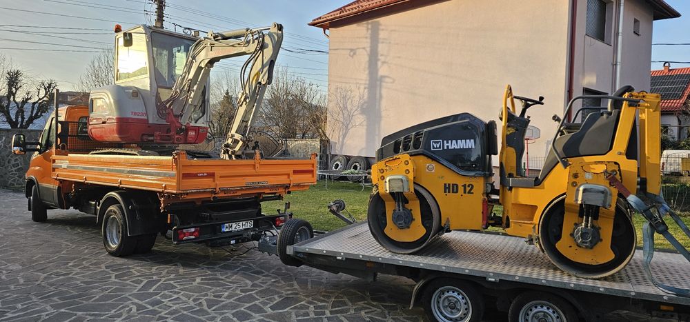 Transport nisip,balast,pământ vegetal. Execut lucrari cu miniexcavator si cilindru compactor de la 3 tone la 16 tone .La cantități mai mari se neg