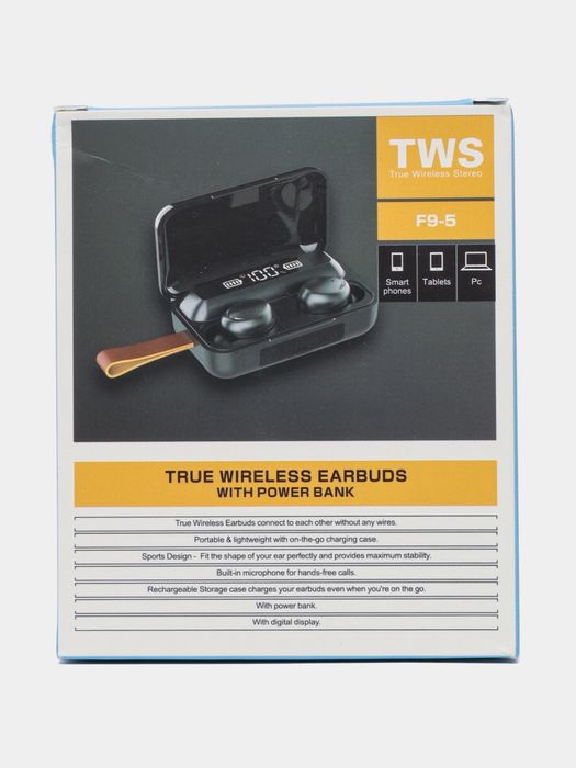 Только Оптом Наушники беспроводные TWS F9-5 с Power Bank