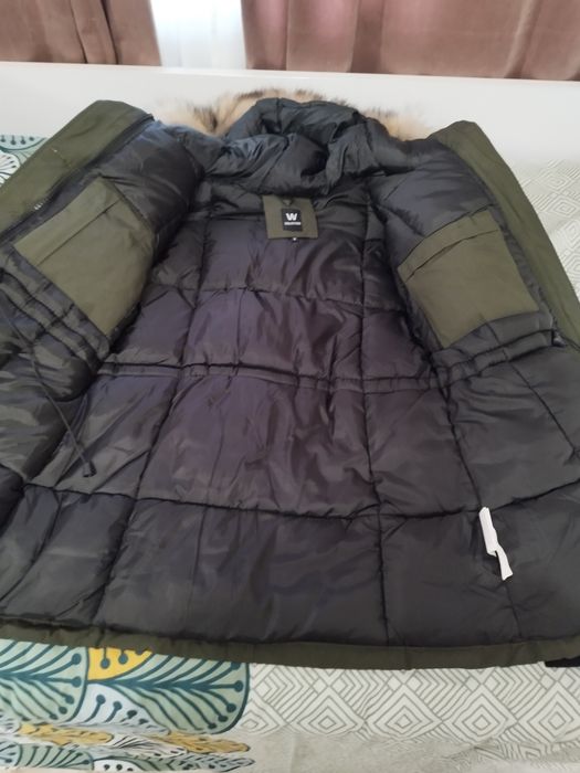 Дамско зимно яке в зелен цвят