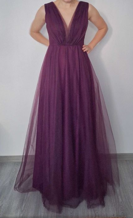 Rochie mov lunga eleganta, marimea XS/S