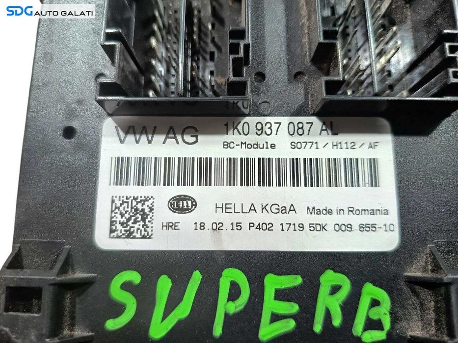 Unitate Modul Calculator Control Confort BCM Skoda Superb 2 2008 - 2015 Cod 1K0937087AL [LR2143]