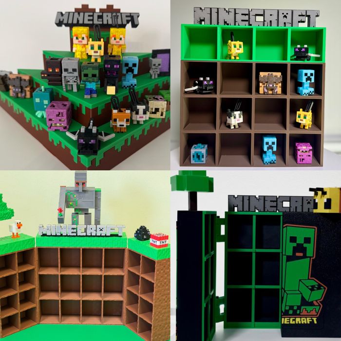 Box / Suport / Stand MINECRAFT pentru figurine Kinder Joy