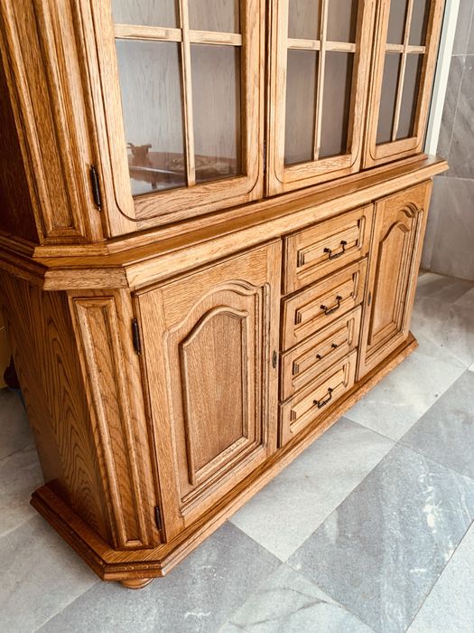 Масивна шведска витрина / бюфет – дъб, френски провинциален стил,