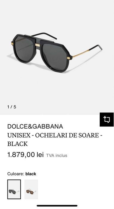 Dolce Gbbana ochelari de soare, originali, retail 380 euro
