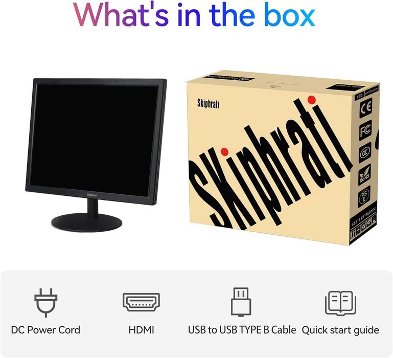 SKitphrati 17" тъч монитор с 10-точков мултитъч черен