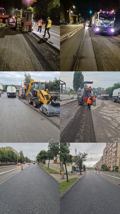 Frezare si asternere strat asfalt