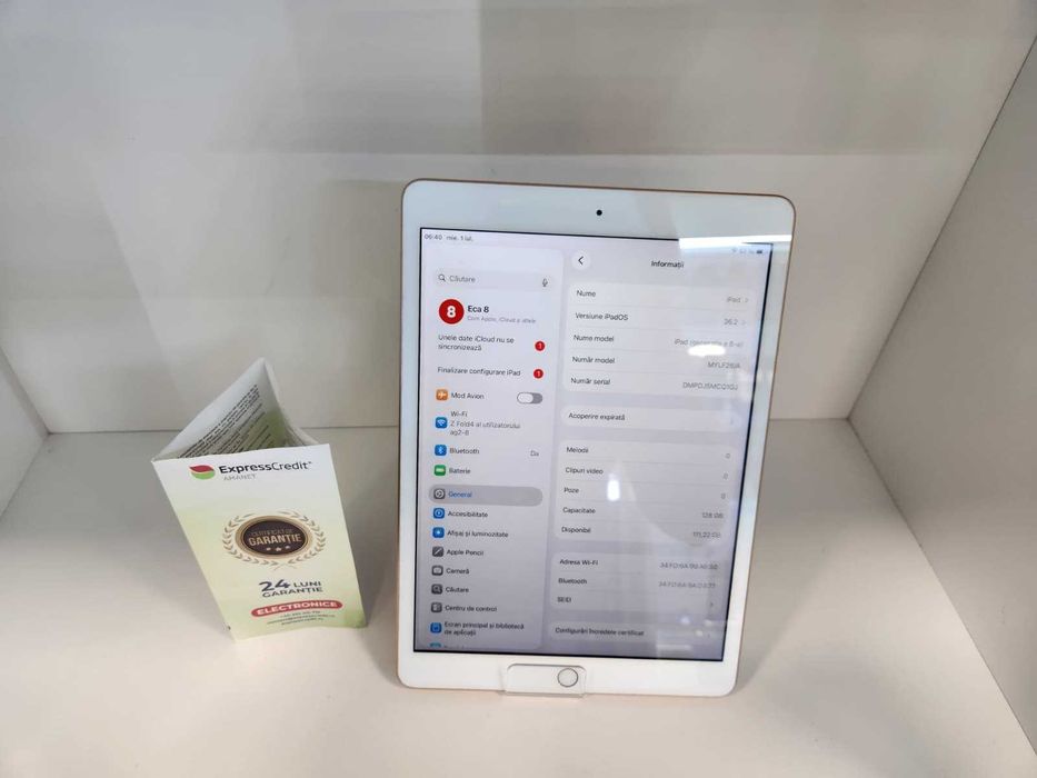Tableta Apple  Gen 8  128 GB (Ag8 Tudor/B75101) – Garantie 2 Ani!