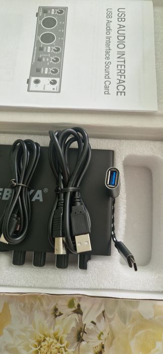 Звукова карта EBXYA 24-битова/192 kHz USB, MIC/XLR/линейни входове