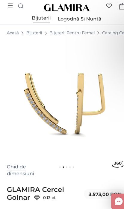 Cercei Glamira aur 750 cu diamante vvs