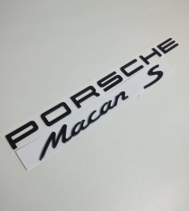 Pachet-Set-Emblema-Sigla-Logo-Stema-Spate-Haion-Porsche-Cayenne-Panamera-Macan-Negru-Lucios-Full-Black-Turbo-4-S-GTS-Poze-Reale-Calitate-Superiora