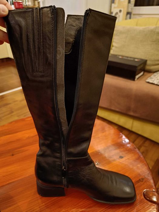 Vand cizme negre dama, din piele naturala