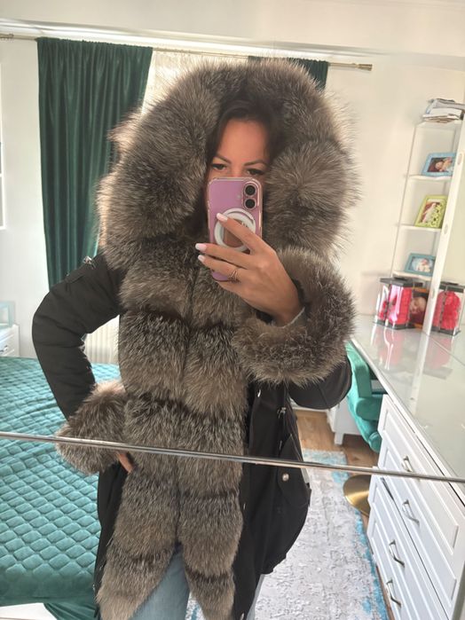 Geaca cu blană naturală