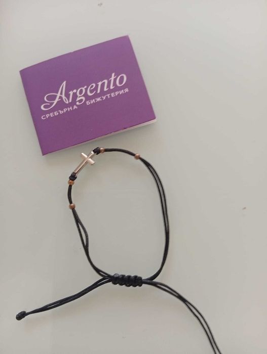 Сребърна гривна с кръст - Argento, сребро 925