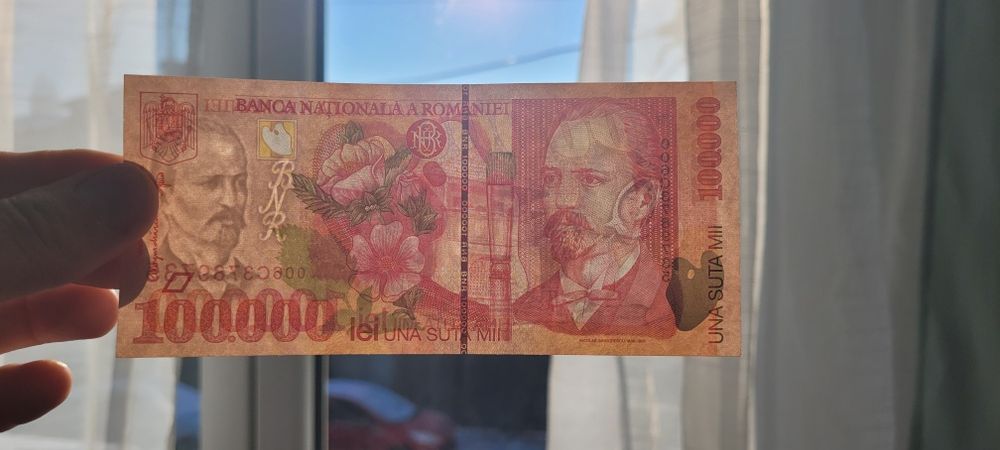 Bancnota 100000 lei 1998 unc bani vechi